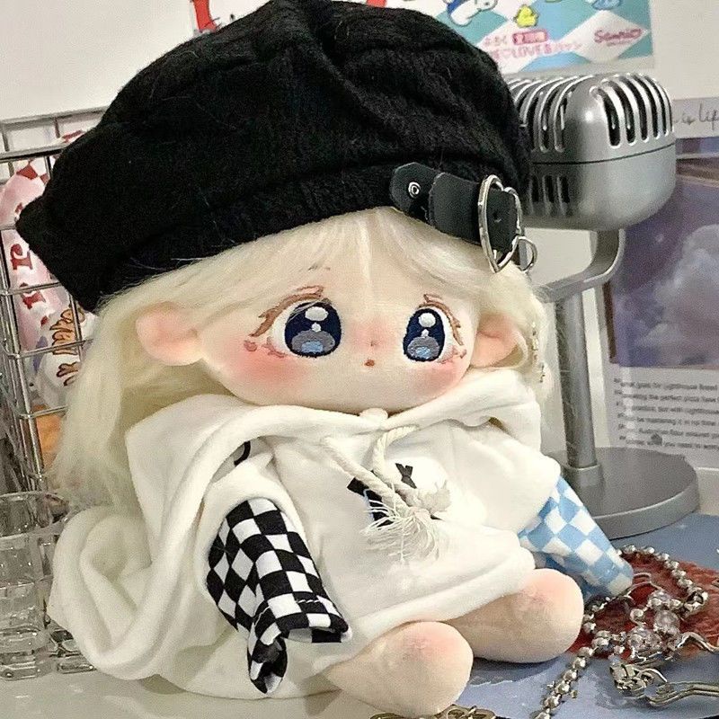 Búp Bê Em Bé Bằng Vải Cotton 20cm Có Bộ Xương Tóc Dễ Thương