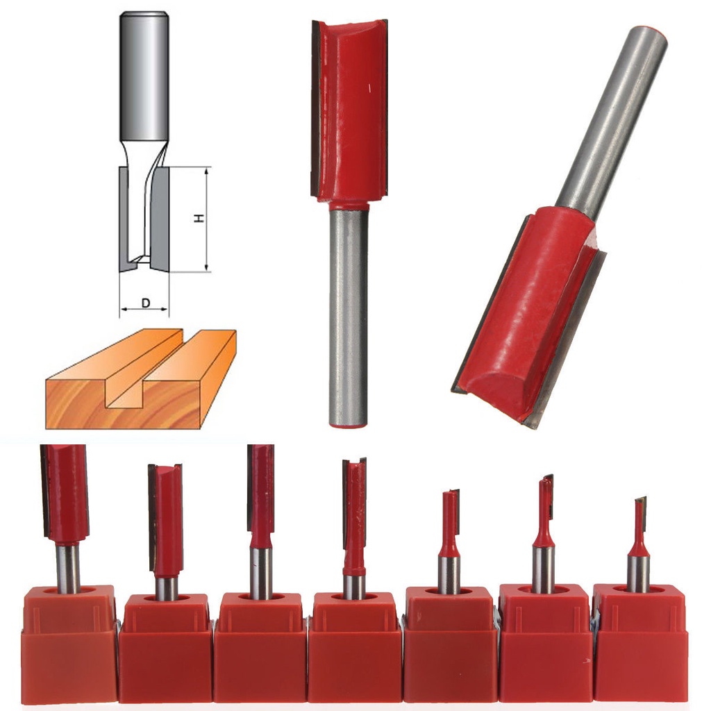 Mũi phay gỗ thẳng nền cốt 6.35