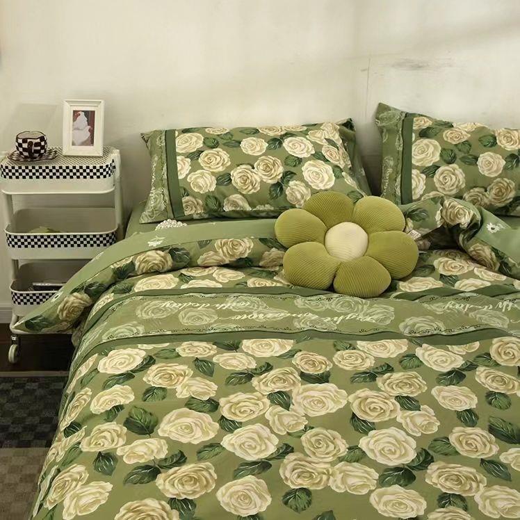 Bộ Chăn Ga Và Vỏ Gối cotton 1.8M Họa Tiết Ngôi Sao Năm Cánh Đơn Giản