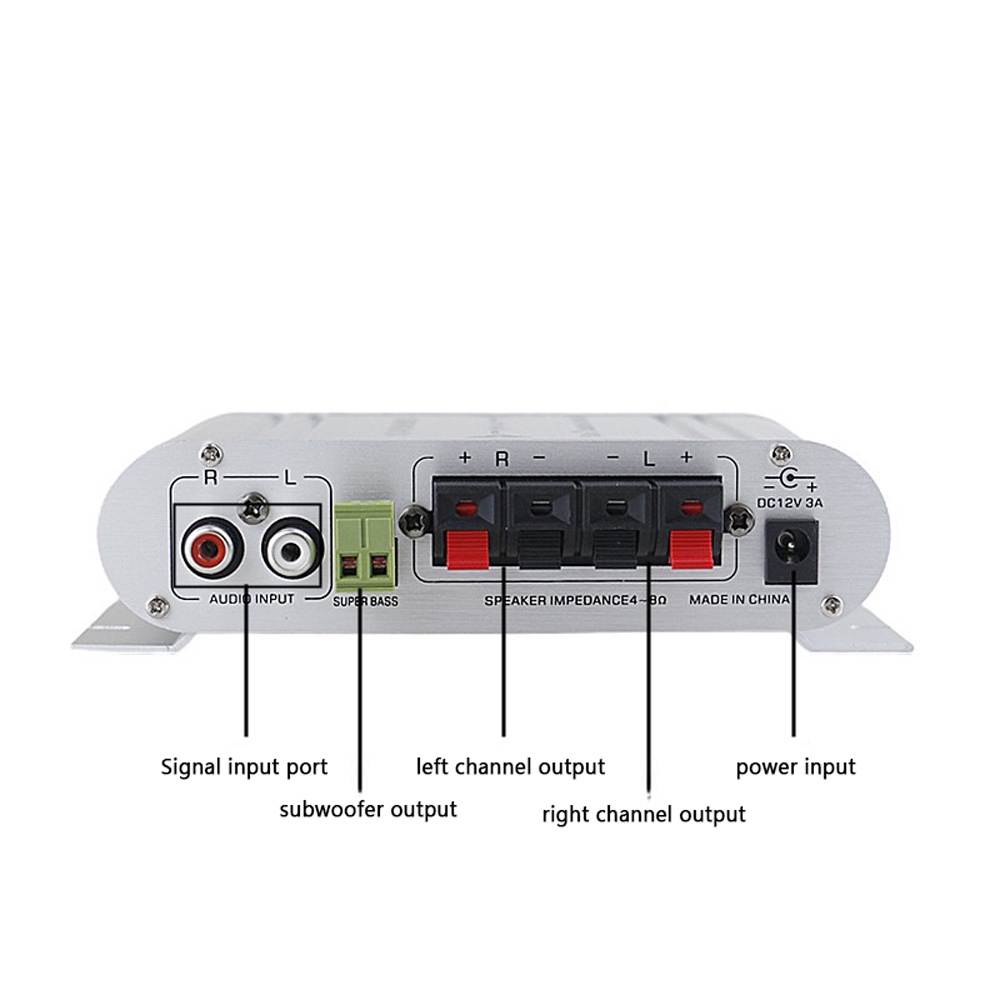 Bộ Khuếch Đại Âm Thanh Hi-Fi Kỹ Thuật Số Mini ST-838 2.1CH Siêu Trầm Cho Xe