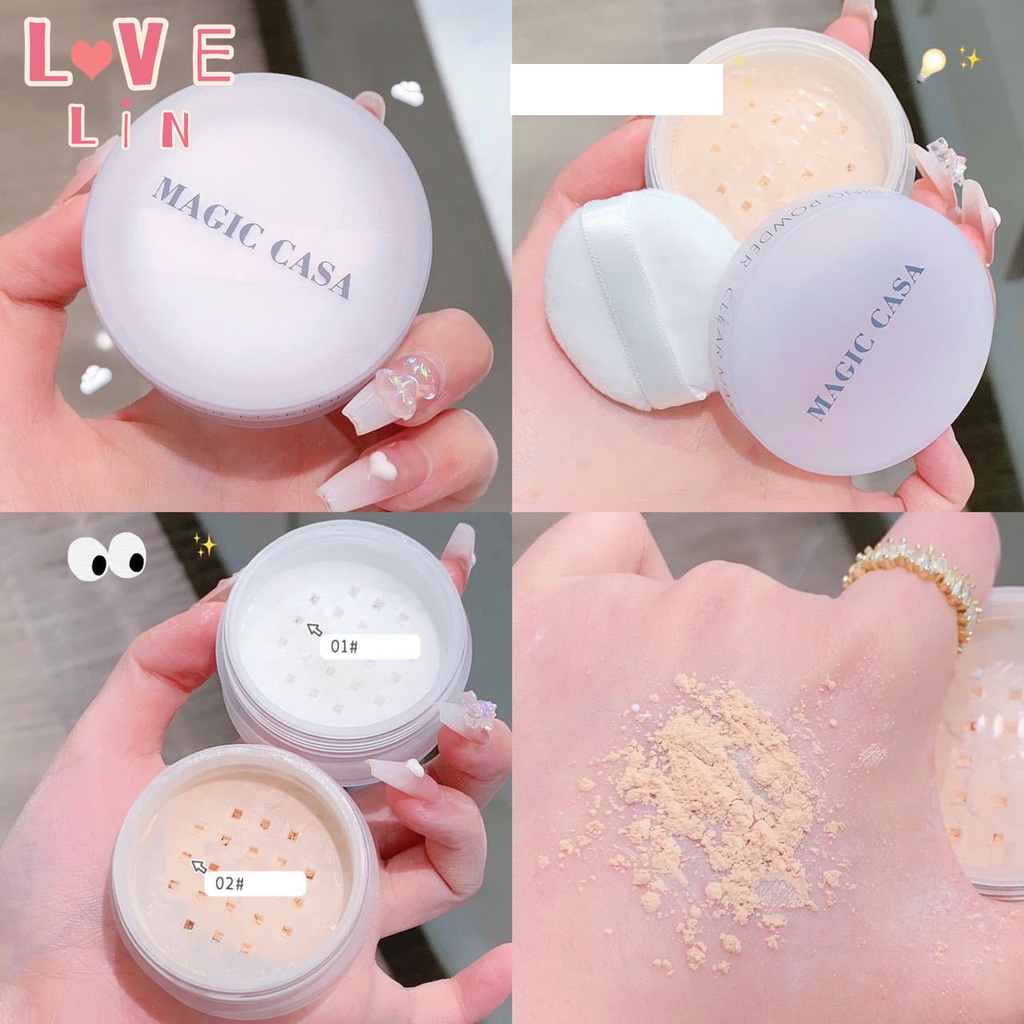 Phấn CASA Trang Điểm Màu Khói Mịn Màng Thoáng Khí Dưỡng Ẩm Chống Nước Chống Mồ Hôi Làm Sáng Da