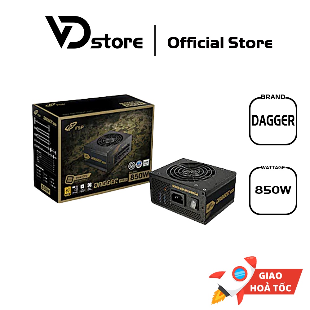 Nguồn FSP Dagger Pro 850W 80Plus Gold SFX Full Modular màu Đen - Hàng new chính hãng, BH 60 tháng