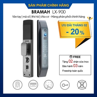 Khóa cửa vân tay Bramah LX- 900 sản xuất theo công nghệ Đức, tích hợp camera, miễn phí lắp đặt