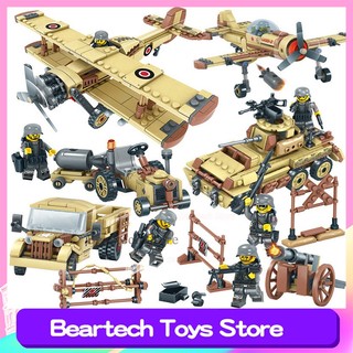 Eagle Corps Fit Lego WW2 Army Military Cars Planes Helicopter Tank Truck Soldiers Building Blocks Brick Toy for Children