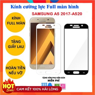 Kính cường lực Samsung A5 2017 - A520 A7 2017 A720 5D Full keo,Full màn hình Kèm phụ kiện dán