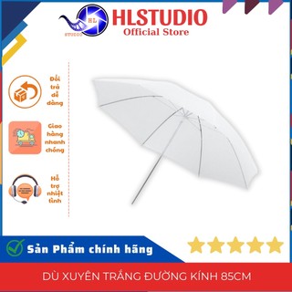 Dù xuyên trắng đường kính 85cm HL Studio, dùng tán ánh sáng dịu và tỏa đều, sản phẩm chất lượng, đảm bảo
