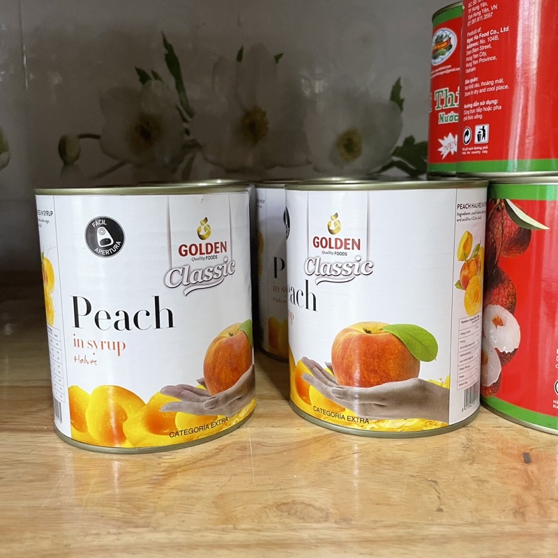 Hoả tốc THÙNG ĐÀO ngâm đóng hộp thương hiệu GOLDEN