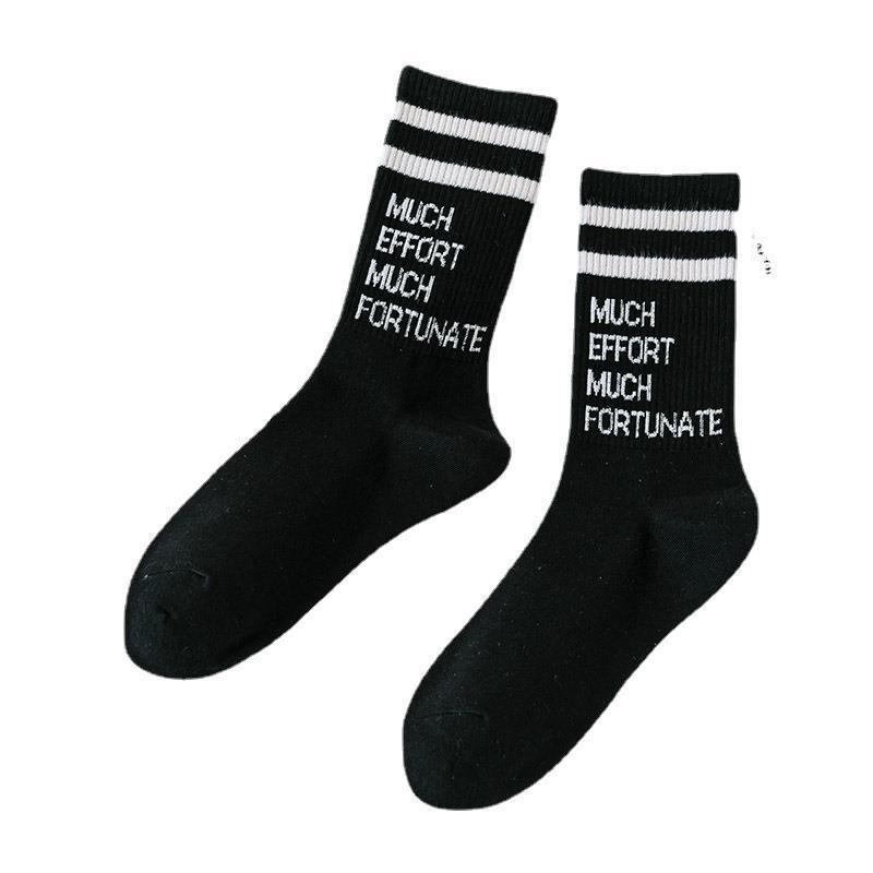 Vớ Thể Thao Chất Liệu Cotton Thấm Hút Mồ Hôi Màu Trắng Đen Dành Cho Cặp Đôi