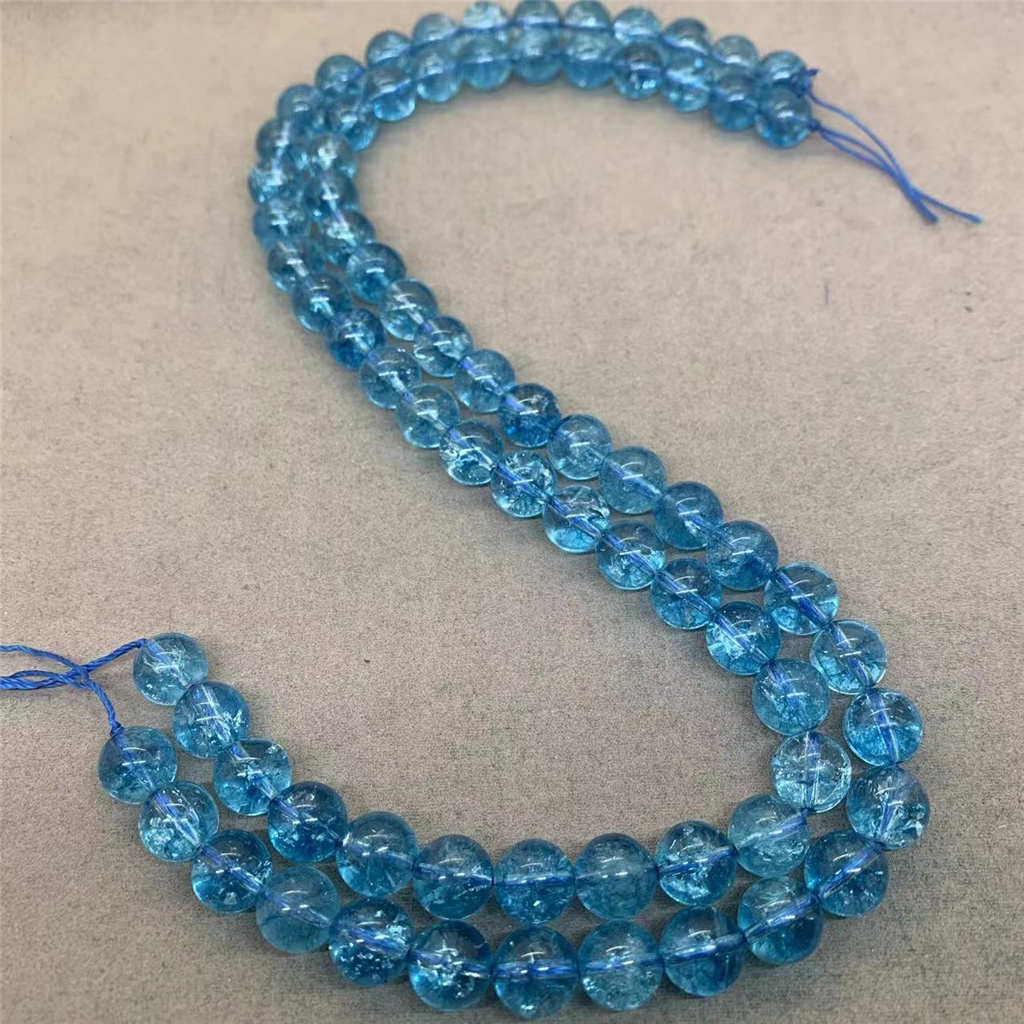 Chuỗi Hạt Đá Thạch Anh Xanh Tự Nhiên 6 / 8 / 10 / 12mm Dùng Làm Đồ Trang Sức Thủ Công