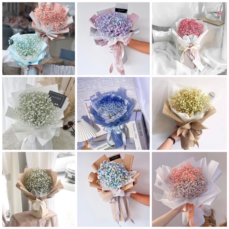 Bó hoa baby tươi , để lâu tự thành hoa khô không sợ héo, quà tặng 14/2 valentine cực kì xinh xắn và ý nghĩa