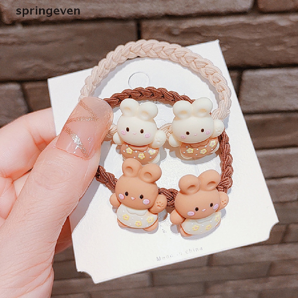Dây Buộc Tóc Co Giãn Hình Hoạt Hình Màu Cà Phê Dễ Thương Phong Cách Hàn Quốc