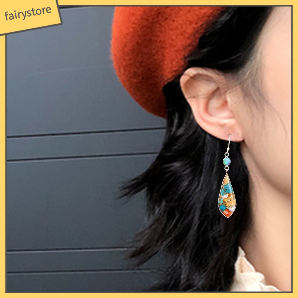 1 Đôi Bông Tai Dáng Dài Bằng Kim Loại Phong Cách Retro Thời Trang Dành Cho Nữ [Fairy1] 1 Cặp