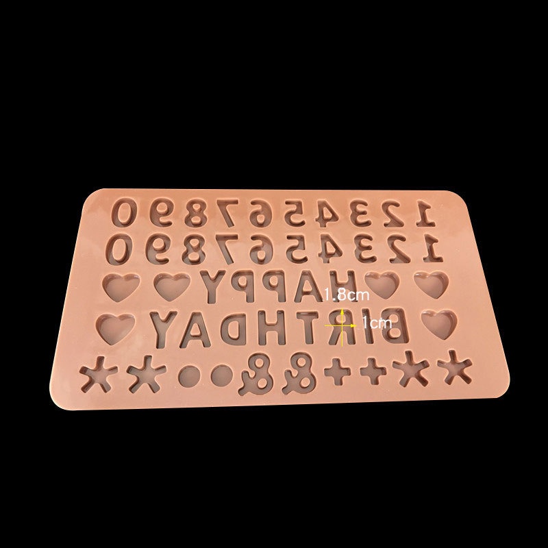 Khuôn Silicone Tạo Hình Làm Bánh Kẹo Hình Chữ Cái Tiếng Anh &amp; Chữ Số 3D Diy