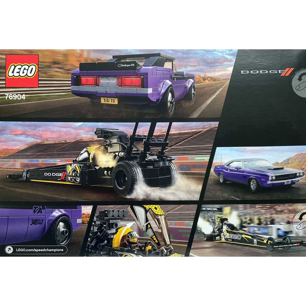 BỘ LẮP RÁP  SPEED CHAMPIONS 76904 Mopar Dodge//SRT Top Fuel Dragster and 1970 Dodge Challenger T/A