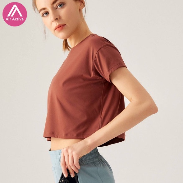 Áo crop top thể thao Bộ Đồ Tập Gym Yoga nữ khô nhanh tùy chọn màu sắc