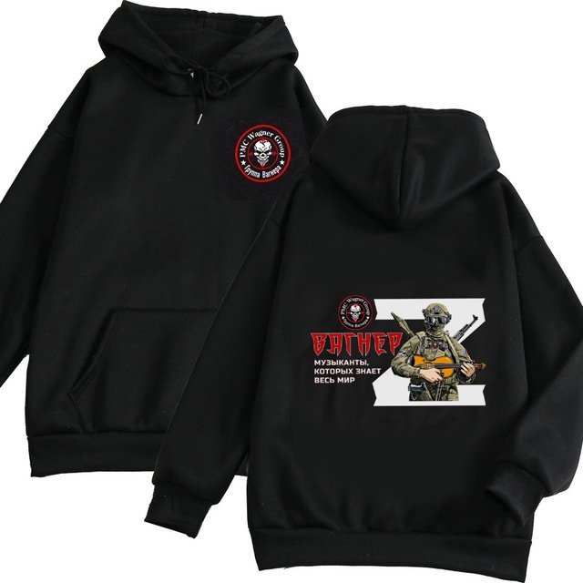 Áo Hoodie Tay Dài In Hình Chiến Binh Quân Đội Nga PMC Wagner Cho Nam