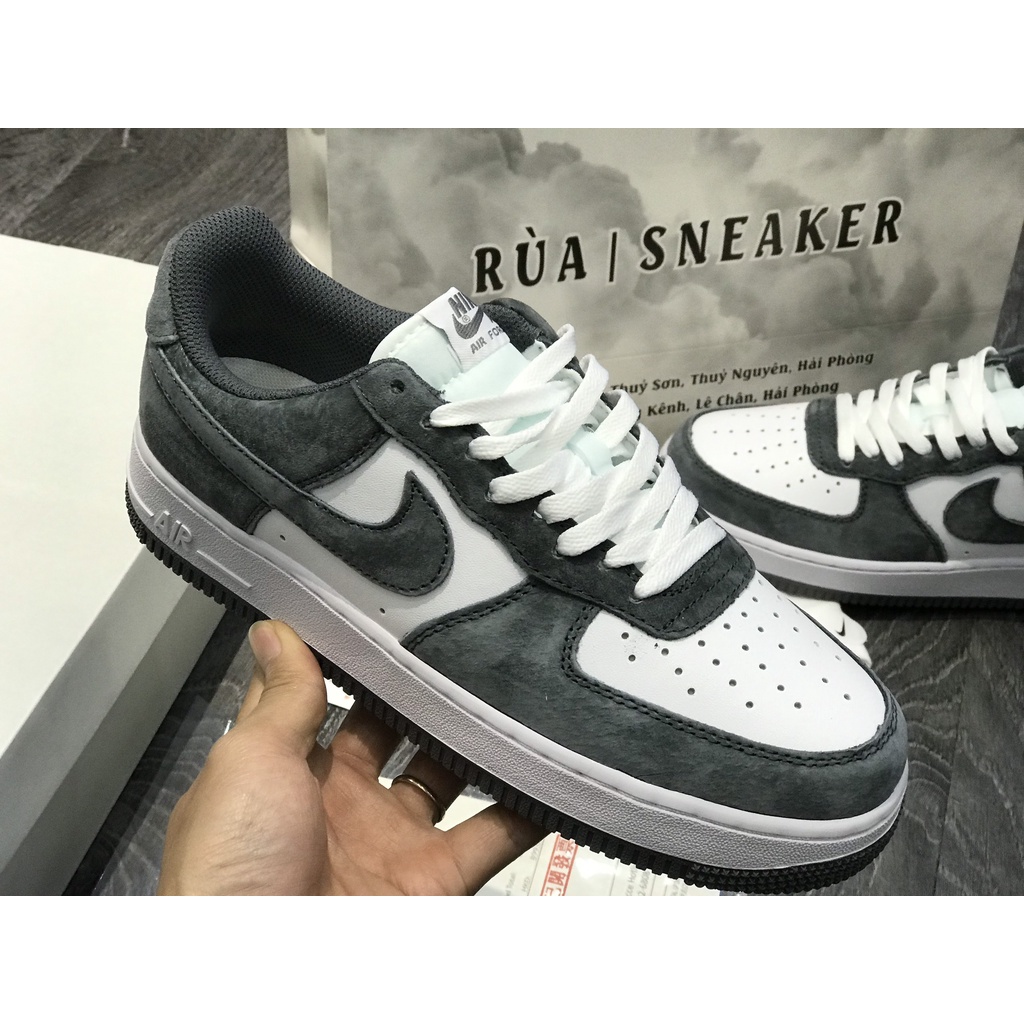 Siêu Phẩm Giày Thể Thao Sneaker A/F1 Xám Trắng Da Lộn 2023 Siêu Hot Cao Cấp Ảnh Thật + freeship + Tặng Tất