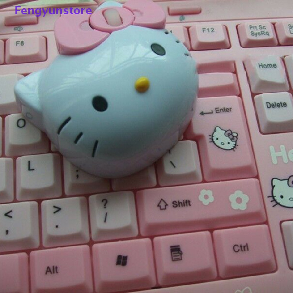 Chuột Quang Có Dây USB 2.0 Hình Hello Kitty 3D Cho Máy Tính