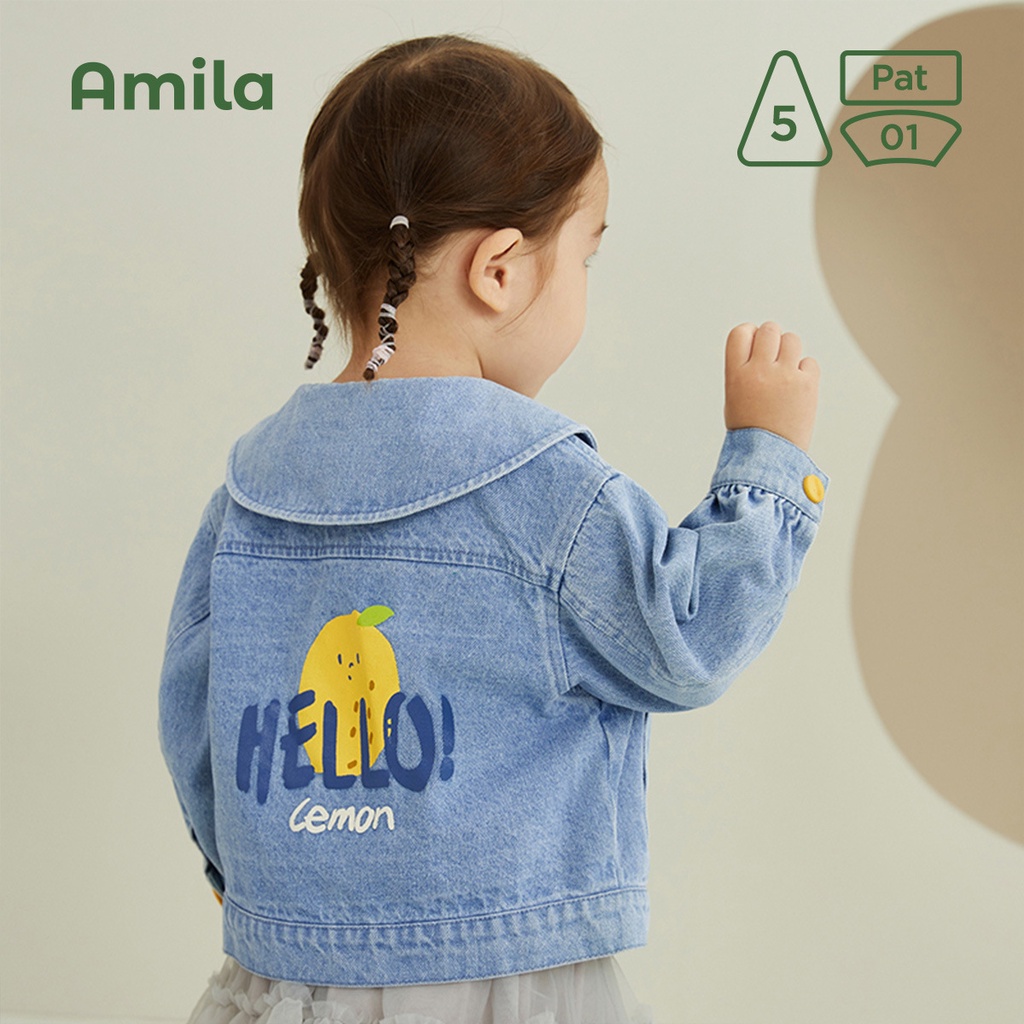 Áo Khoác Denim Tay Dài Cổ Ren Phong Cách Mùa Xuân Mới 2023 Cho Bé Gái Dễ Phối Đồ