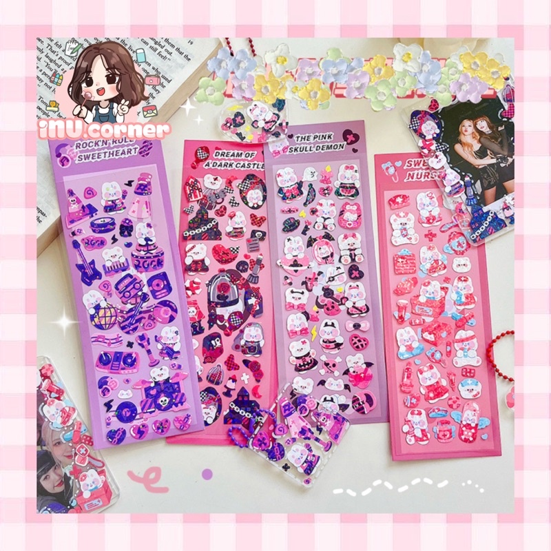 Sticker thỏ lấp lánh Hàn Quốc