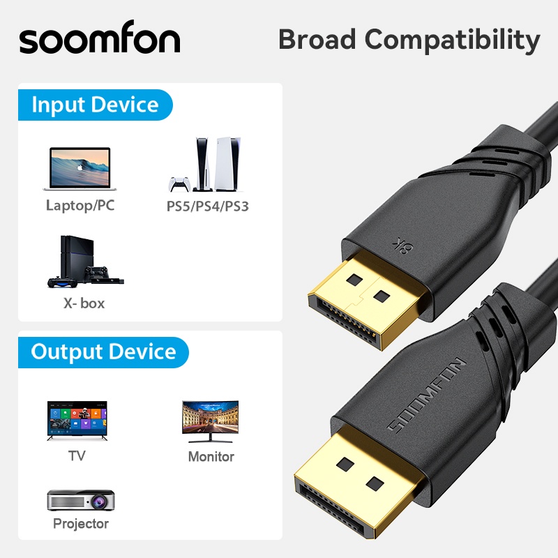 Dây Cáp Hiển Thị Màn Hình 1.4 3M 8K / 60Hz 4K / 144Hz 1080P / 240Hz Cho Máy Tính