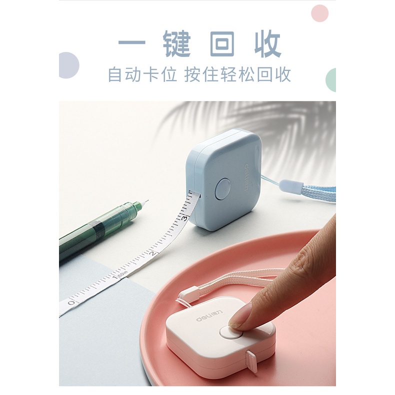 Thước Dây Cuộn Nhỏ Gọn Deli Dài 1,5m