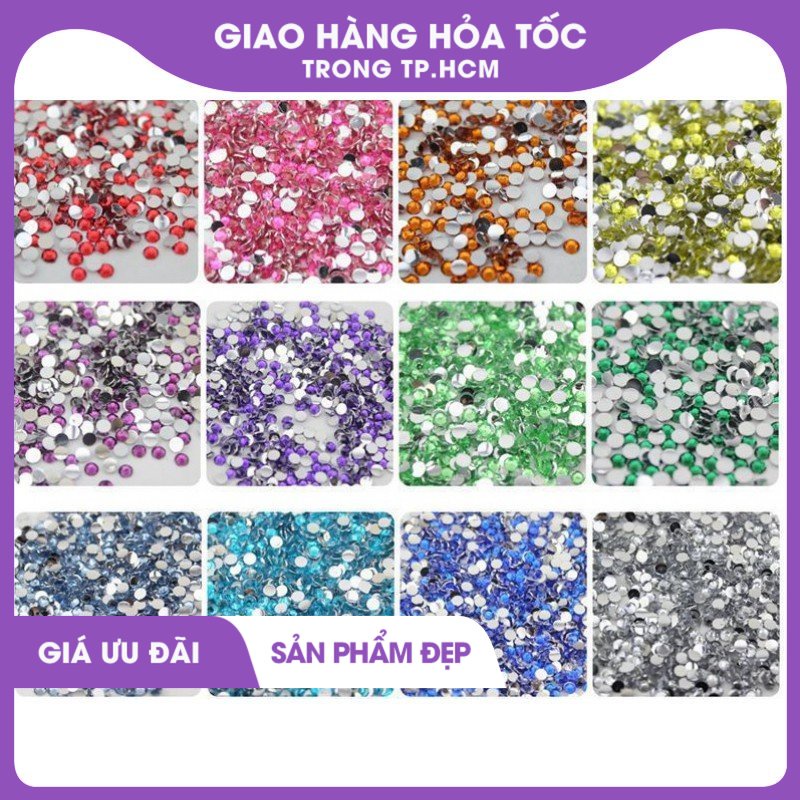 hạt cườm đính móng nhiều màu 1000 hạt 0206
