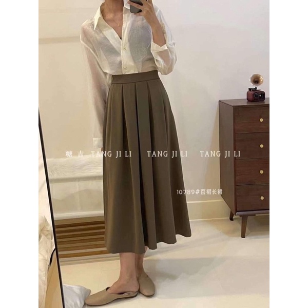 10789 CHÂN VÁY XẾP LY DÀI NHIỀU MÀU