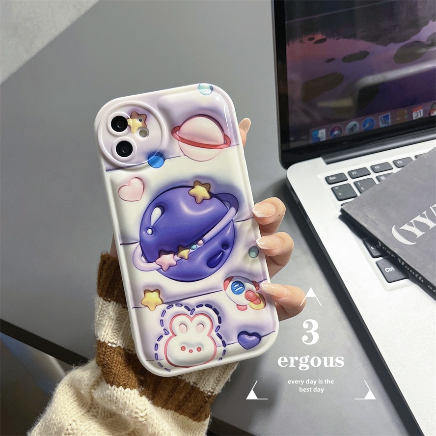 3D VisionỐp Điện Thoại Mềm In Hình Hành Tinh Cho iPhone 14 13 12 11 Pro Max SE2020 X XR Xs Max 7 8 Plus