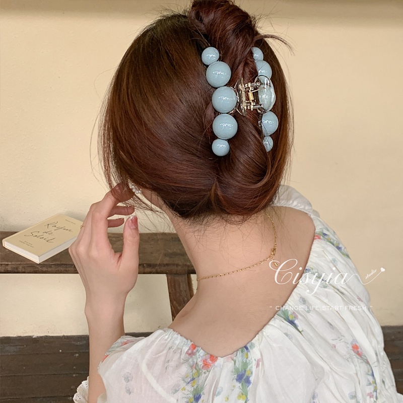 Kẹp Tóc Hình Cá Mập Đính Ngọc Trai Phong Cách Hàn Quốc Mới Cho Nữ