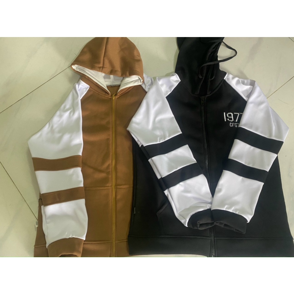 Áo Khoác Nữ Dây Khóa Kéo 1977 Vải Nỉ Dày Mịn Có Nớn Lớn pjoois Sọc Tay Siêu Hot NEW UNISEX