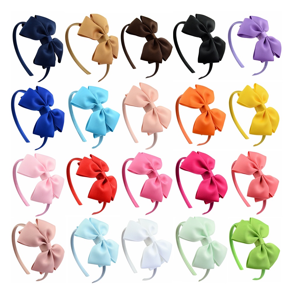 RainBow Bows 1 Băng Đô Nơ Handmade 4 Inch 20 Màu Sắc Ngọt Ngào Cho Bé Gái