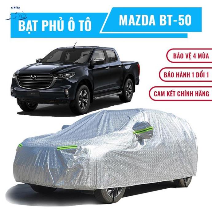 Bạt che phủ xe ô tô bán tải Mazda BT-50, Bạt trùm xe hơi bán tải cao cấp vải PEVA chống nắng mưa không thấm nước +