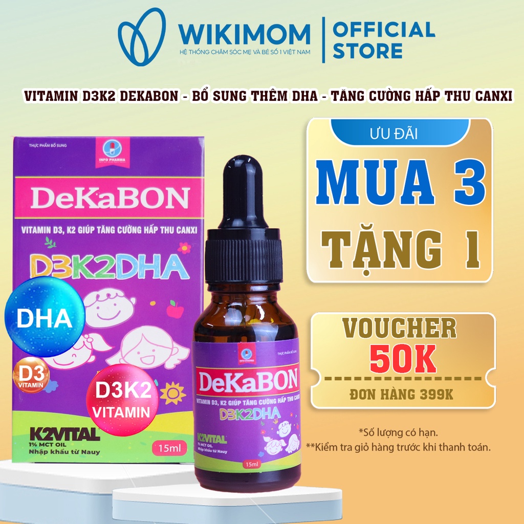 Vitamin d3k2 Dekabon 15ml - Wikimom - Bổ sung vitamin d3k2 DHA cho trẻ, giúp tăng hấp thu canxi, tăng chiều cao