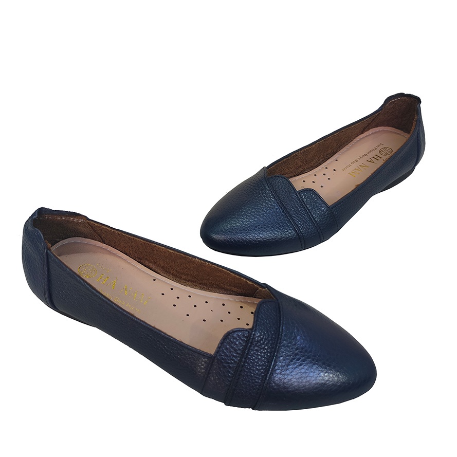 Giày nữ búp bê đế bệt 2cm HÀ NAM da bò thật thời trang cao GBBN2060d