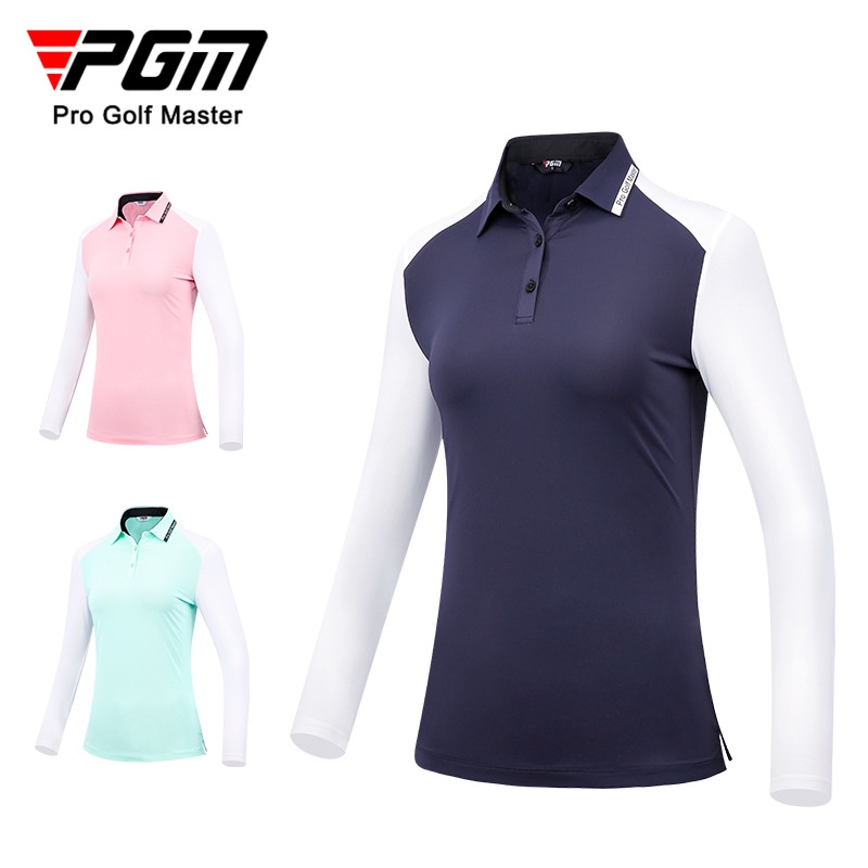 PGM mới Golf Lady dài tay quần áo đơn giản  thời trang thể thao cổ điển ve áo T-Shirt Top