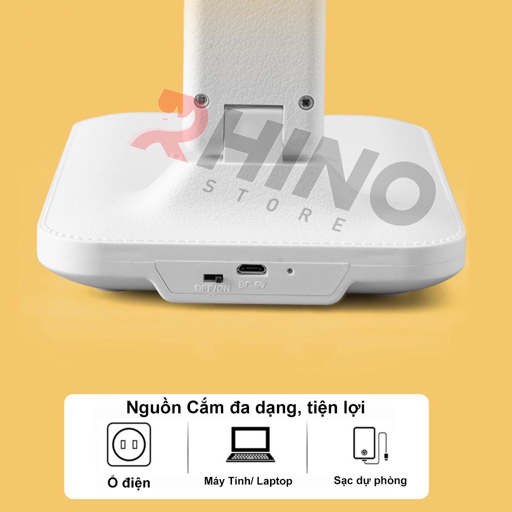 Đèn học LED bảo vệ mắt chống cận cảm ứng Rhino L201, tích điện đa năng làm việc, để bàn học, đọc sách