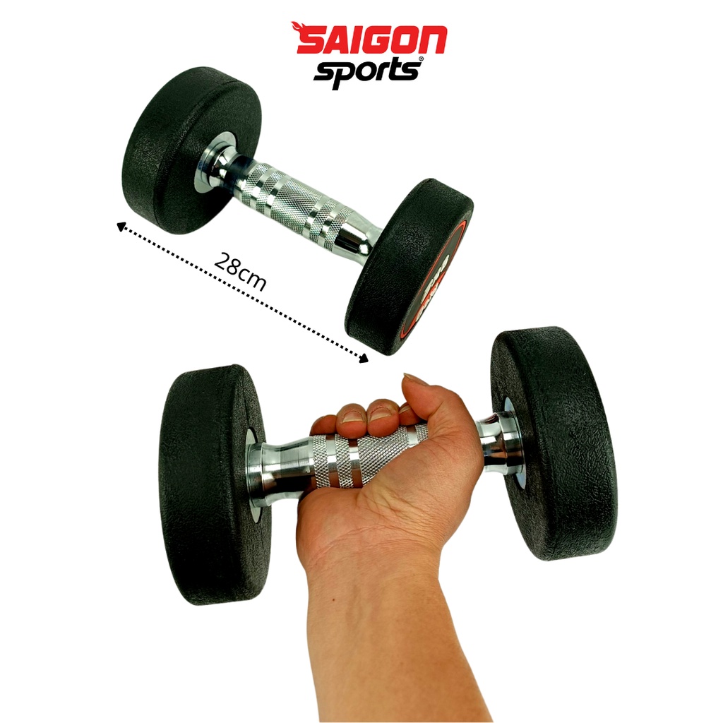 Bộ 2 tạ tay tập Gym 7,5kg nhập khẩu Jodan lõi thép bọc cao su cao cấp. Tạ đơn tập tay đa năng - SAIGON SPORT