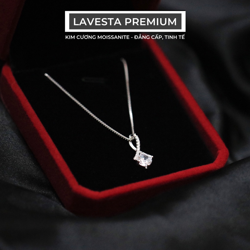 Dây chuyền nữ kim cương Moissanite 6 ly kiểm đinh GRA Lavesta KC28 giọt nước lấp lánh sang trọng