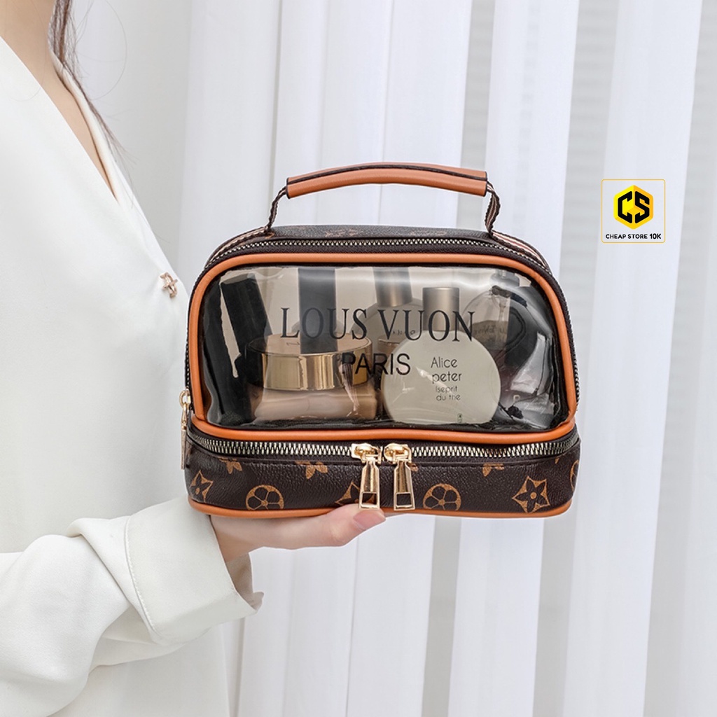 Túi đựng mỹ phẩm tiện dụng 2 tầng Lous, Cheapstore10k, cheapstore