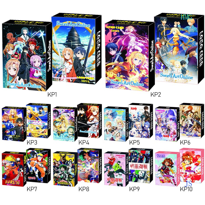 Set 30 Tấm Thẻ Ảnh Lomo Nhân Vật Truyện Tranh Sword Art Online