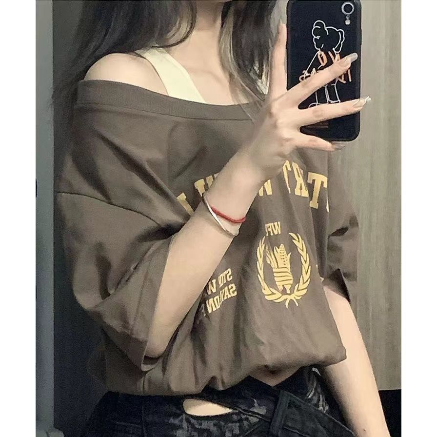 Áo Thun Ngắn Tay Giả Hai Lớp Phong Cách Hàn Quốc Thời Trang Mùa Hè Hàng Mới Dành Cho Bạn Nữ