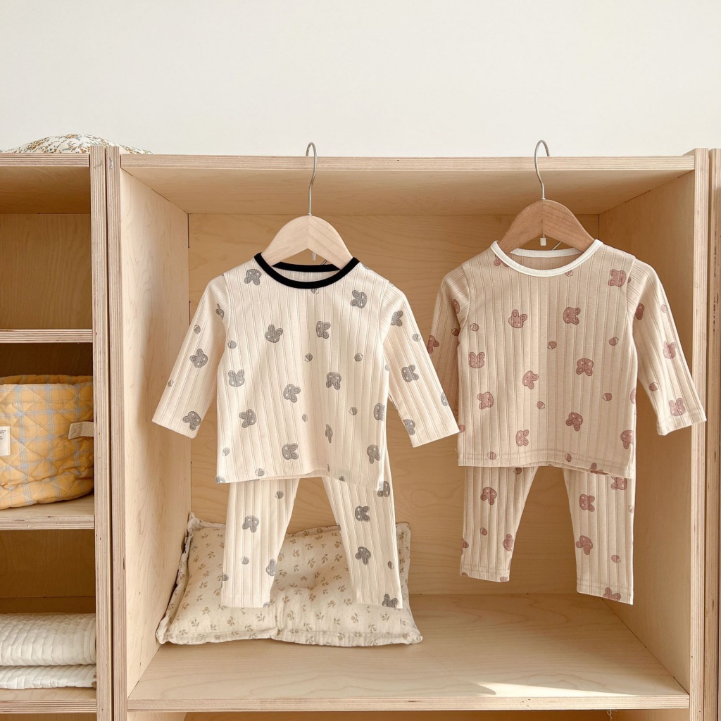 Bộ Áo Thun Cotton + Quần Dài Phong Cách Phương Tây Thời Trang Mùa Xuân 2023 Cho Bé Trai Gái