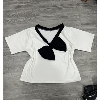 [DT Bigsize] Áo kiểu nơ đắp chéo cổ tim (Ảnh mẫu chụp tại shop)