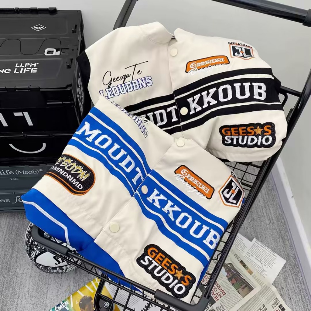 Áo Khoác Bóng Chày Dáng Rộng Phong Cách Hip Hop Mỹ Cá Tính