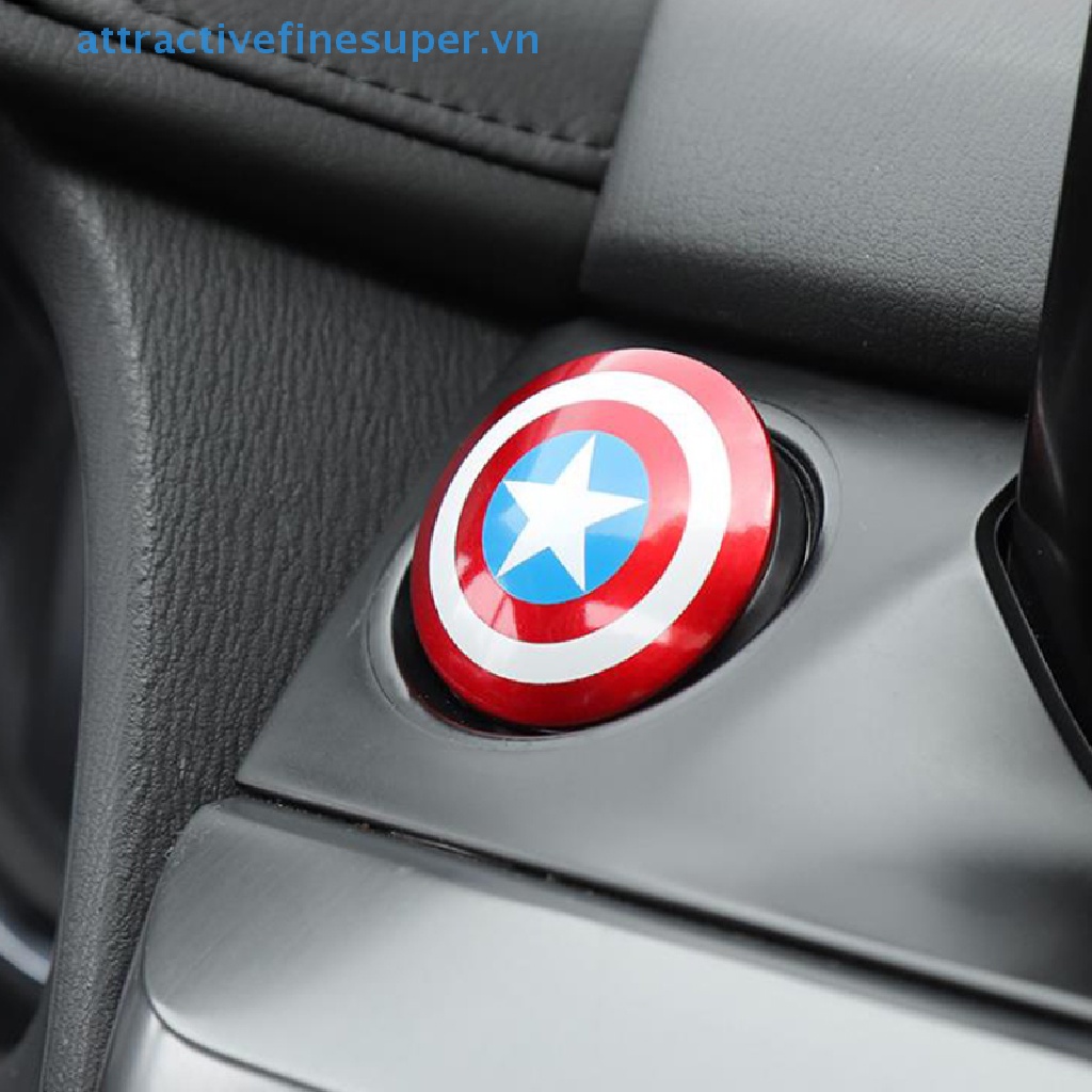 Vỏ Bọc Nút Công Tắc Khởi Động Xe Hơi Hình Captain America
