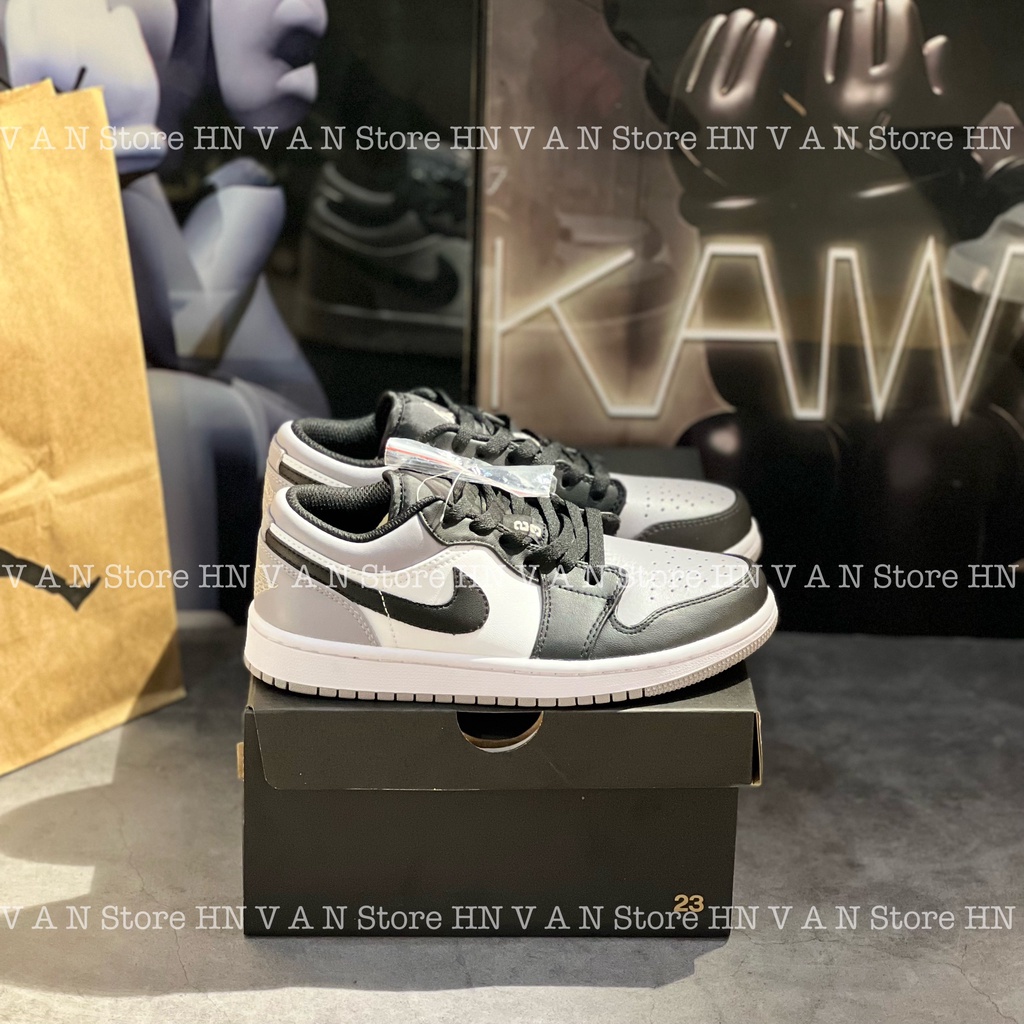 Giày Thể Thao Nam Nữ Jd1 Low Shadow Toe Jordan Cổ Thấp Xám Đen