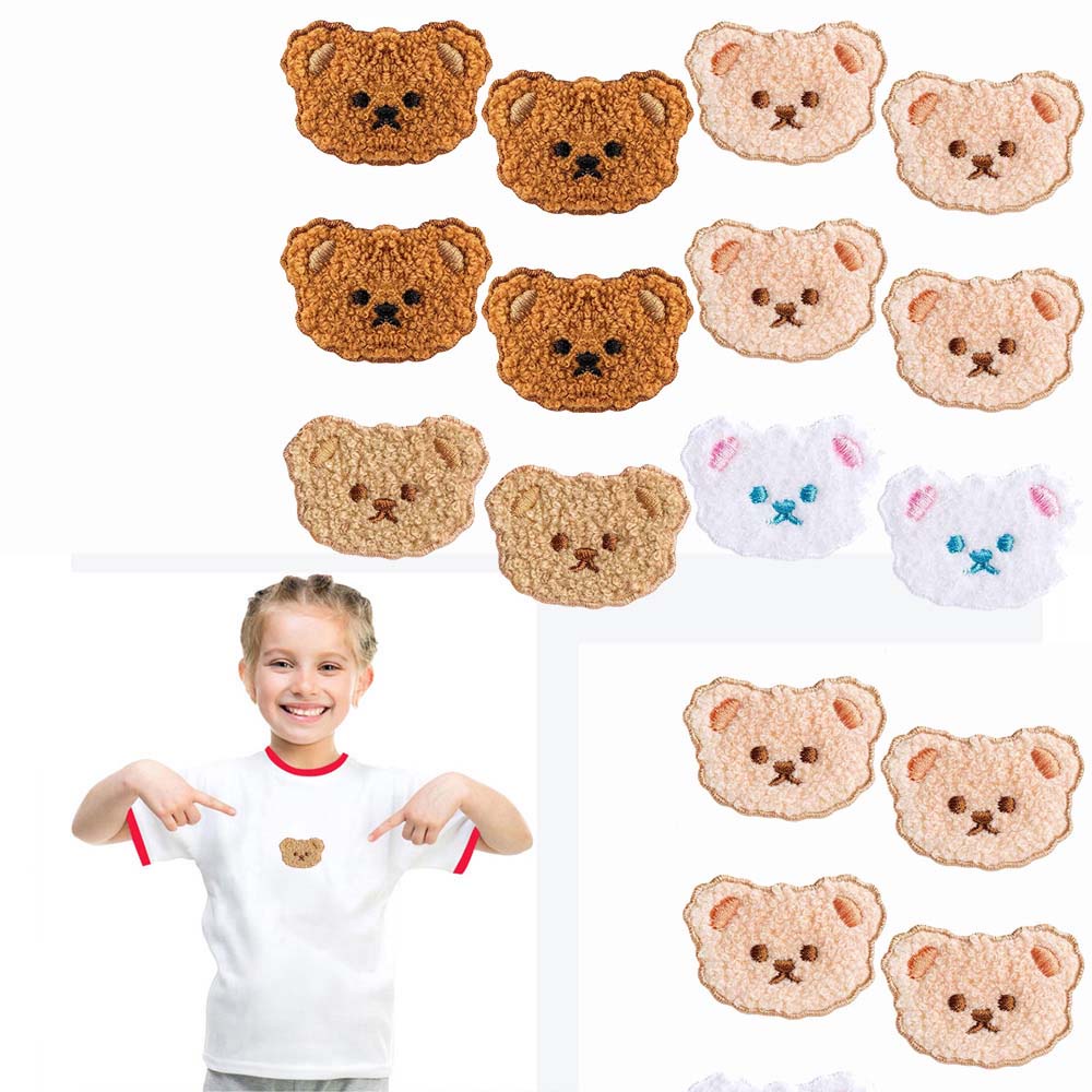 Ahome Quần Áo Vải Dán Miếng Dán Hoạt Hình Trang Trí Vải Thêu Miếng Dán DIY Miếng Dán Gấu Miếng Dán Trang Trí Điện Thoại