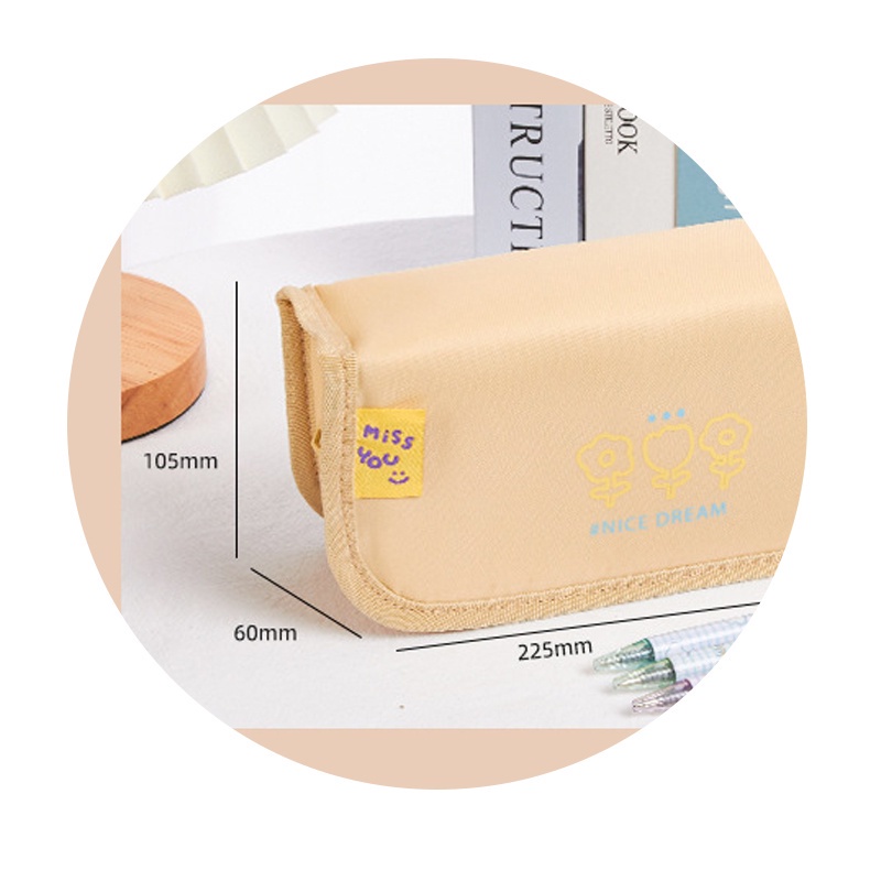 Hộp Đựng Bút Dạng Gập Hình Vuông Sức Chứa Lớn Họa Tiết Hoạt Hình Dễ Thương Cho Học Sinh