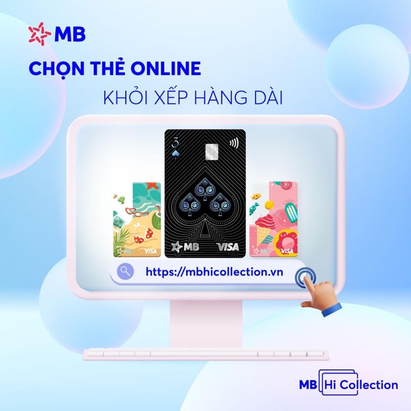 Thẻ MBBank  Át bích, Át cơ, Át rô, Át tép và 3 Bích